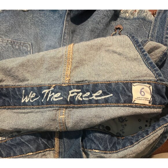 Free People Sunkiss Shorts Overall Denim Size 6 - Picture 3 of 8